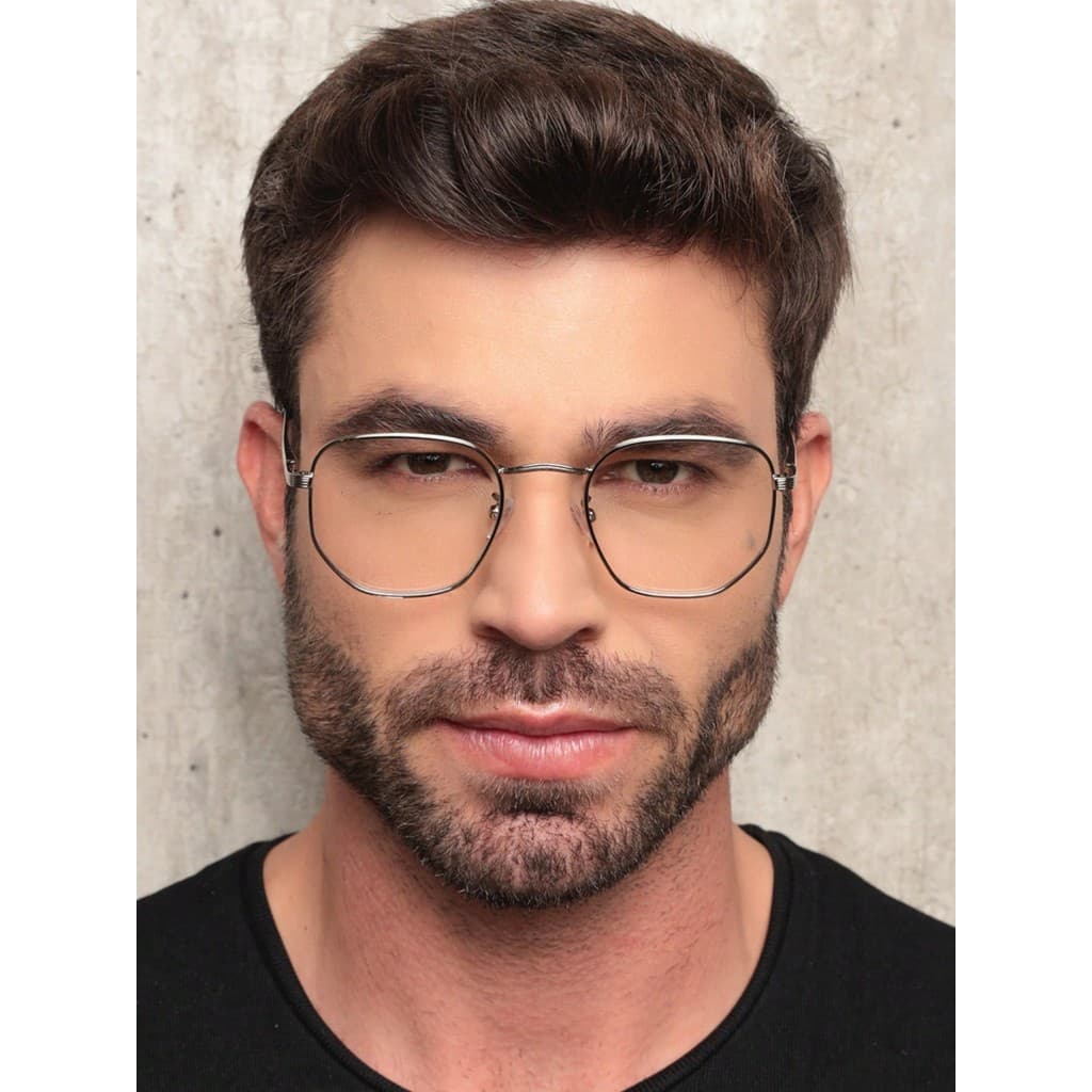 ARMACAO DE OCULOS PARA GRAU HEXAGONAL UNSSEX HASTE COM MOLA LENTE COM UV400