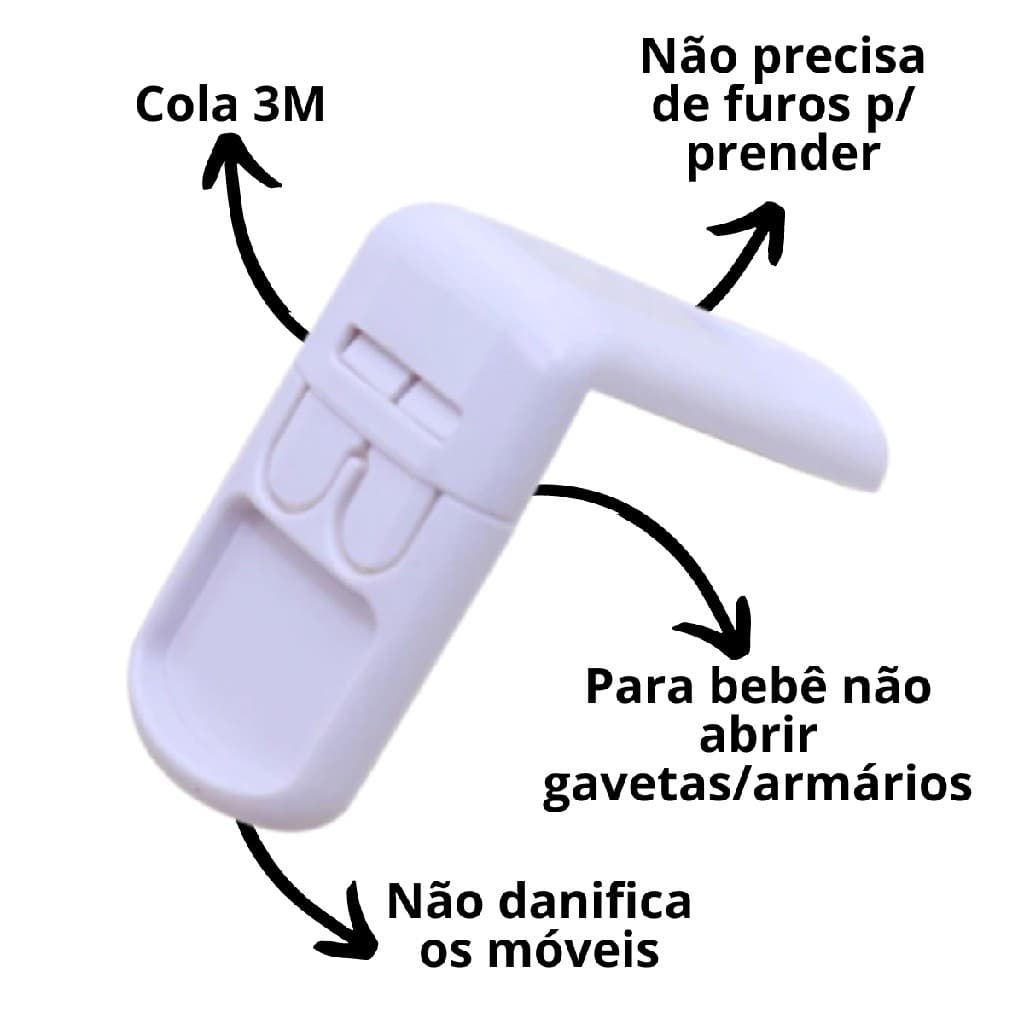 Conjunto 10 Trava para Gaveta e Armario Seguranca e Protecao Kit Protetor Bebe