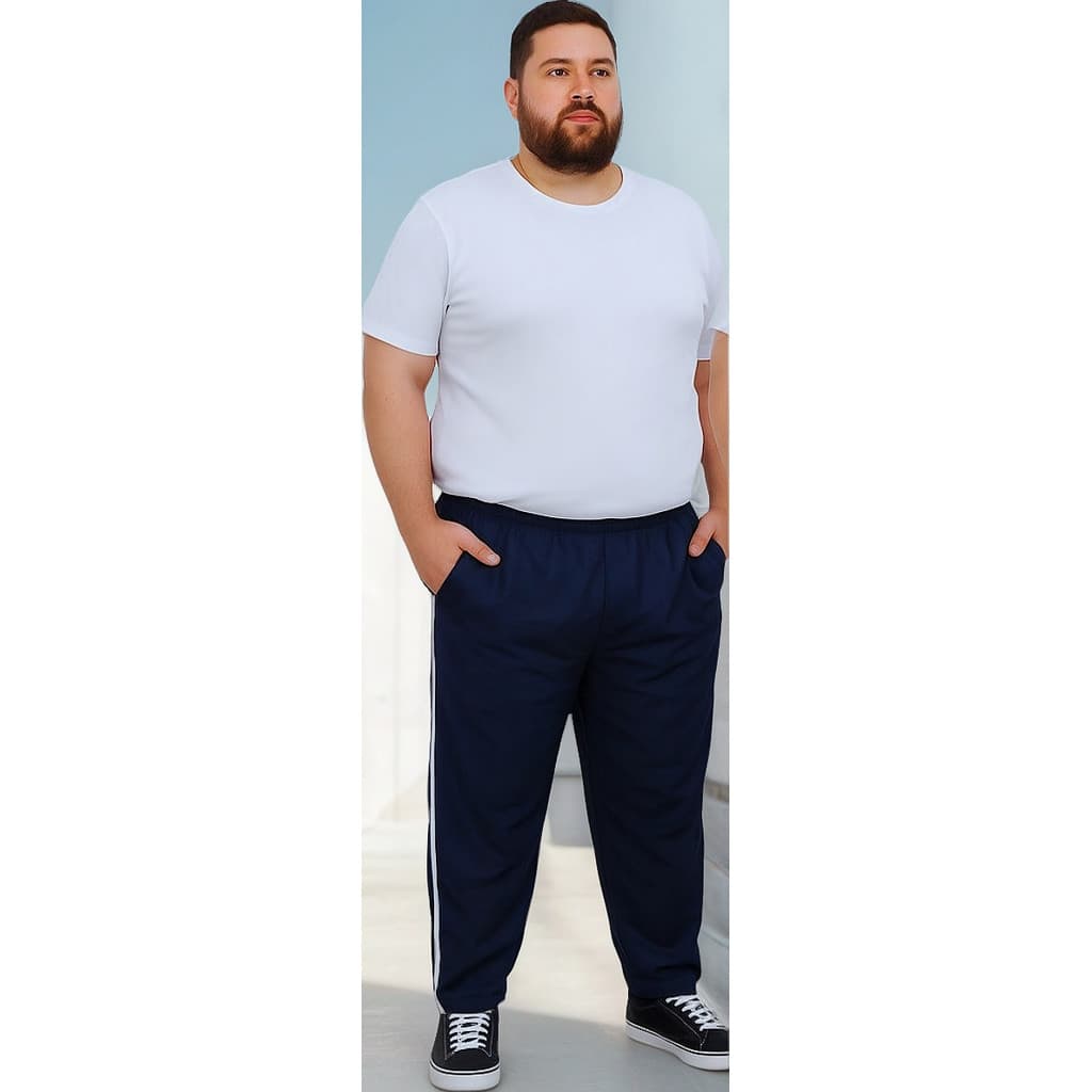 Calça Esportiva Masculina Tactel Plus Size Cintura Elástica