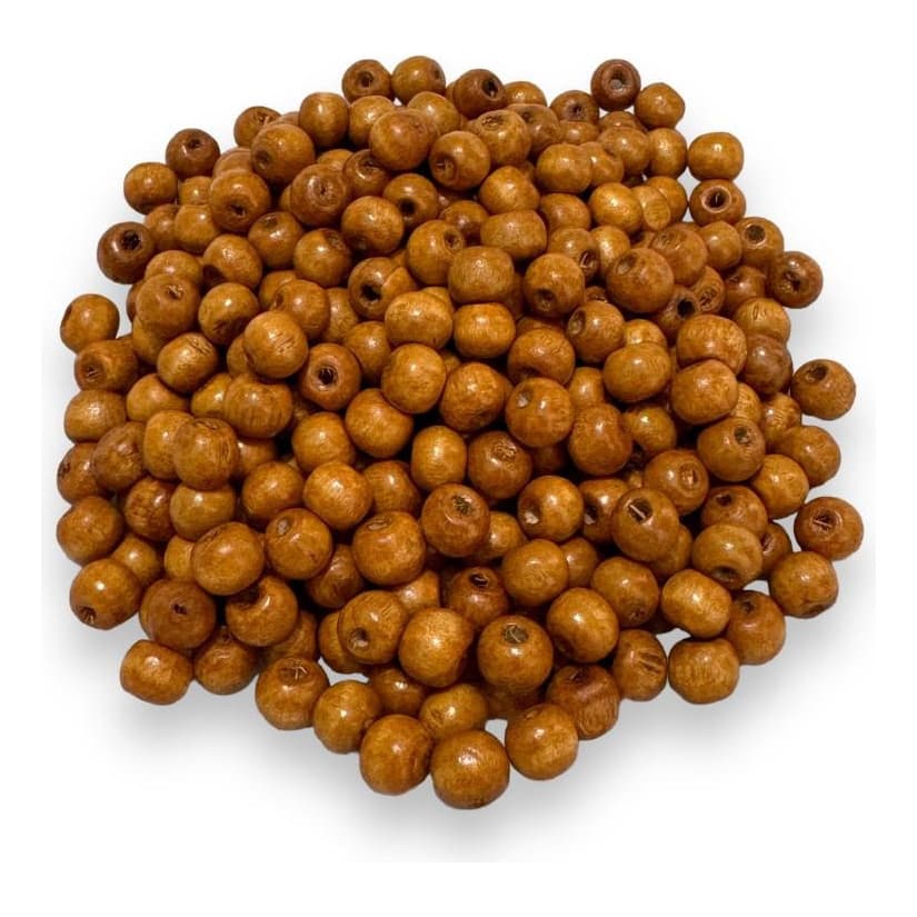 Miçangas De Madeira - 6/8/10/12 Mm - 500g Cada