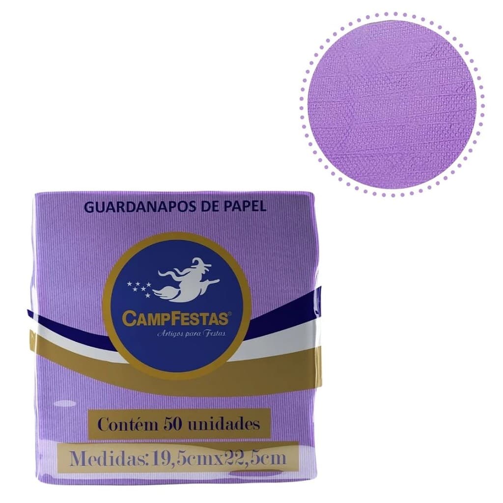 50~300 GUARDANAPOS LILÁS  FESTA 19,5 X 22,5 CAMPFESTA