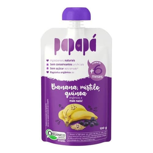 Papinha de Banana Mirtilo e Quinoa Papapá Orgânica 100g