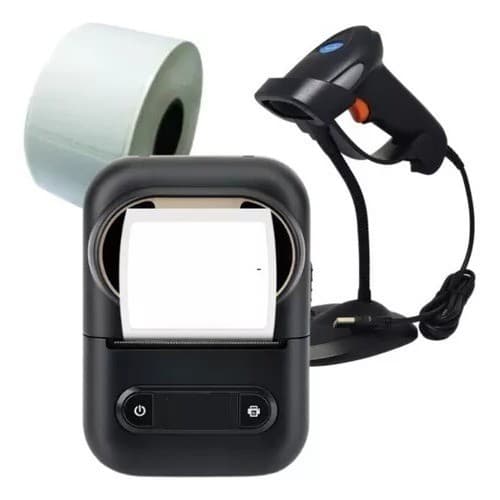 Impressora Térmica De Etiquetas + Leitor + 10 Rolos 40x25mm