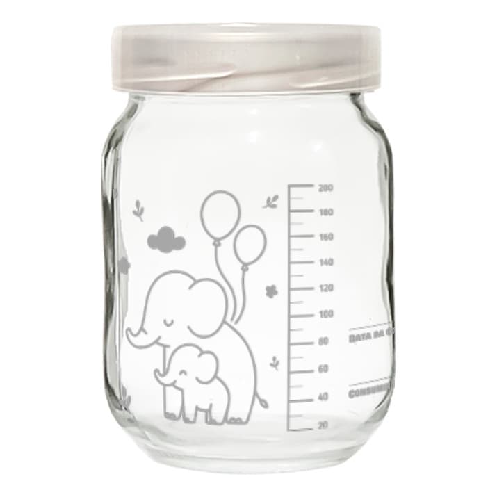 Kit 6 Potes Para Leite Materno C/ Graduação 200ml - Elefante