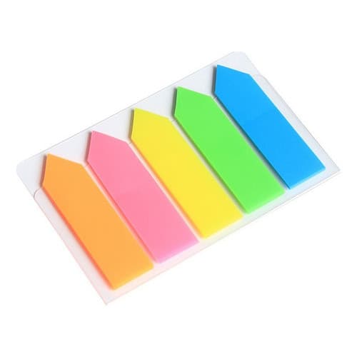 100 Folhas Adesivo Transparente Colorido Marcador De Pagina