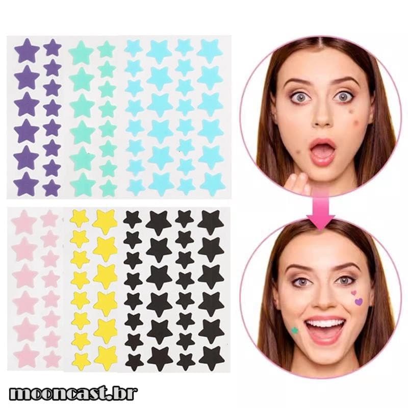 24Pcs /36Pcs/40pcs Adesivos Hidrocolóides Invisíveis Acne Hidrocolóide Patch Estrela Colorida Para A Pele