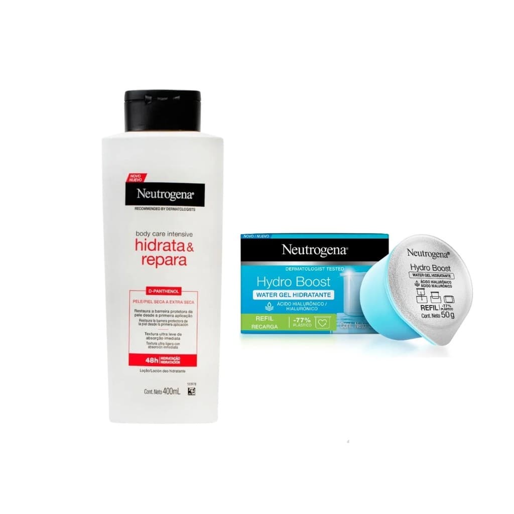 Kit Neutrogena Cuidado Completo: Hidratante 400ml + Refil Hydroboost