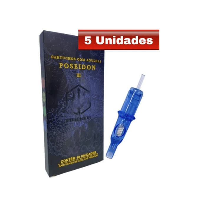 5 Cartucho Universal para Tatuagem Poseidon Traco ou Pintura