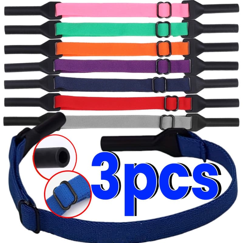 3 Pçs/set Ajustável Antiderrapante Fixo Óculos De Sol Corda Unissex Elástico Esportes Cordão Mulheres Homens Cinta Reten
