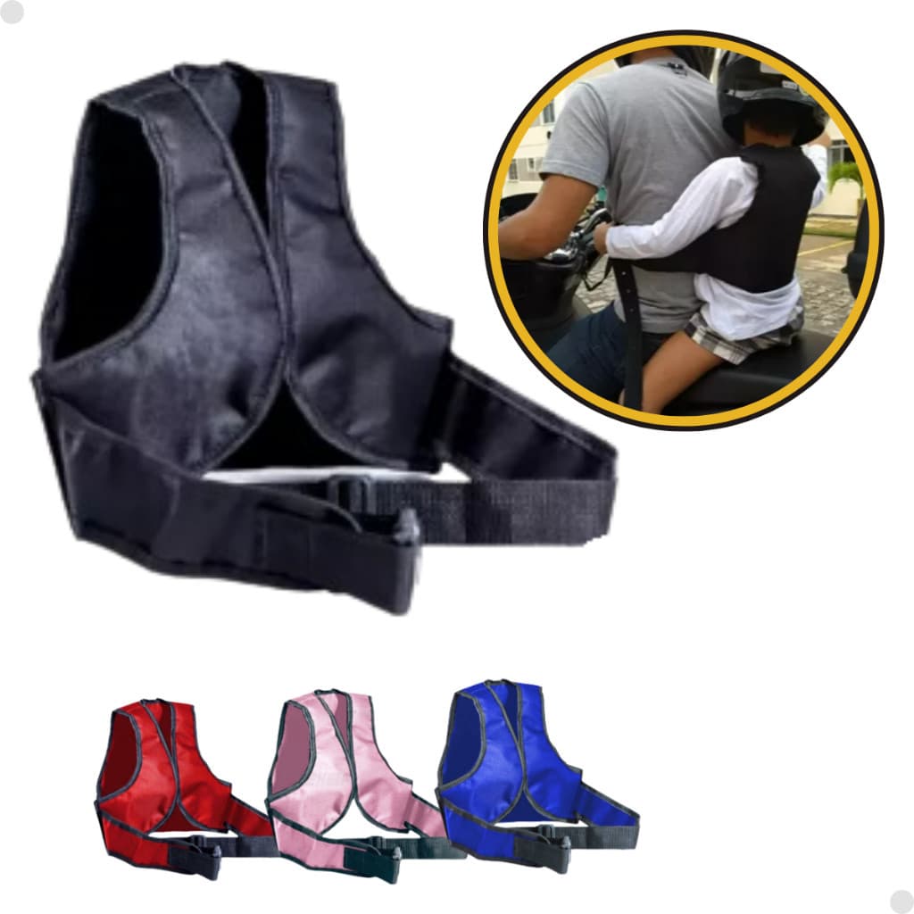 Colete Cinto Segurança Infantil Moto Criança Garupa