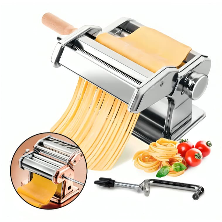 Máquina De Massa Fazer Macarrão Cilindro Aço Inox Massa Caseira Talharim Máquina de Fazer Massa