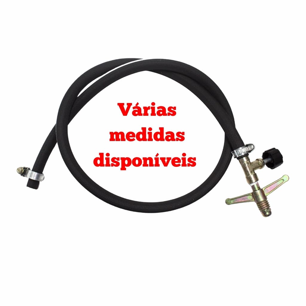 ENVIO IMEDIATO - Mangueira de Gás Reforçada com Registro de Alta Pressão