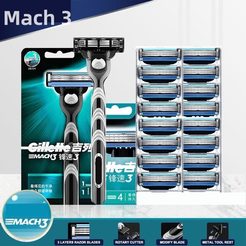16PCS/12PCS Gillette MACH 3 Lâminas Cartucho De Recarga De Barbear Masculino