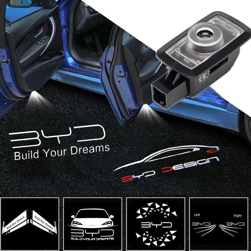 2pcs BYD Seal ATTO3 YUAN PLUS Projecção A Laser De Porta HD De Boas Vindas Luz Atmosférica Acessórios De Modificação Da Decoração Do Carro