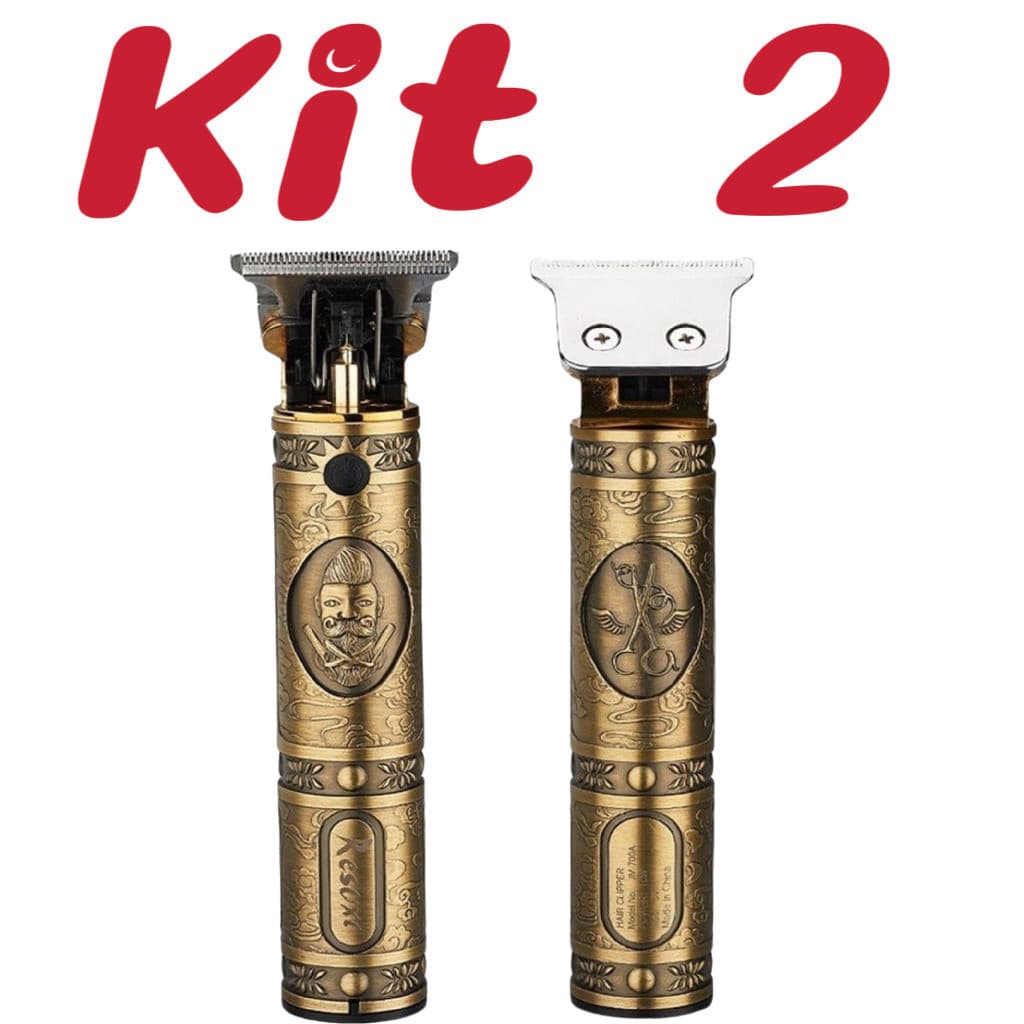 Kit 2 Tesoura elétrica profissional para cabelo e barba masculina   marisa