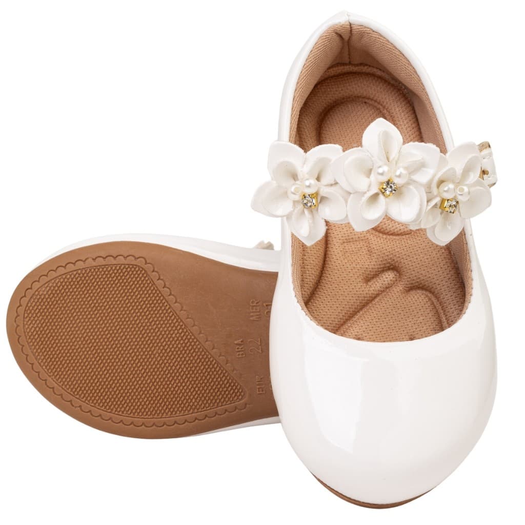 Sapatilha Infantil Menina Sapato Boneca Feminina Sapatinho Batizado Daminha Festa Flor 16 ao 34