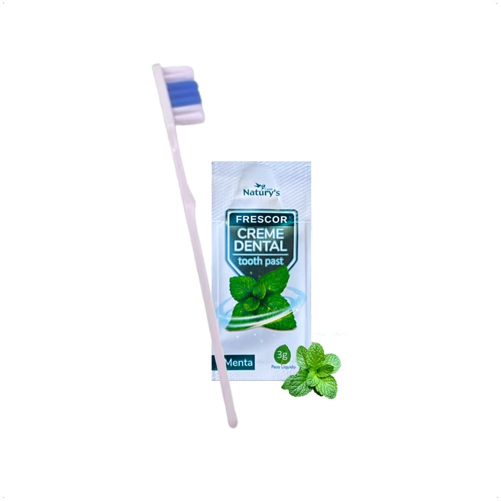 100 Escova e Creme Dental 3g Menta SPA Hotel Motel Embalada