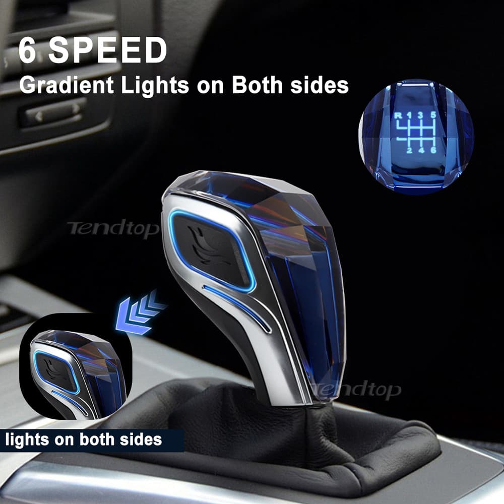 Cabeçote De Câmbio De Cristal Para Carro Engrenagem Automática Transmissão Manual Ativada Por Toque Botão Multicolor LED