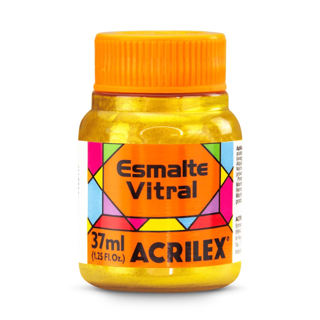 ESMALTE VITRAL METALICO ACRILEX 37ML 598 DOURADO SOLAR