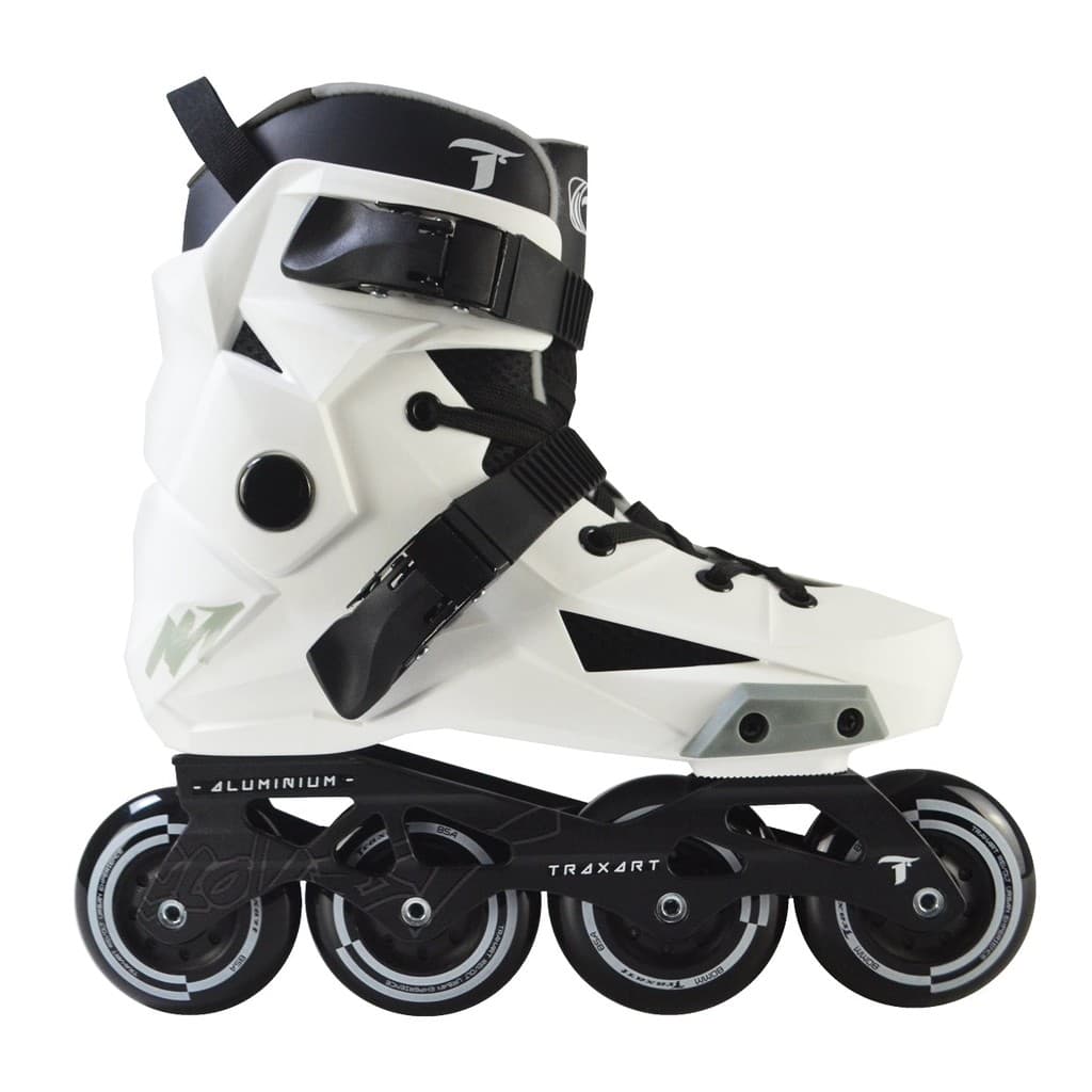 Patins Traxart Revolt Branco Inline Freestyle - 80mm ABEC-9