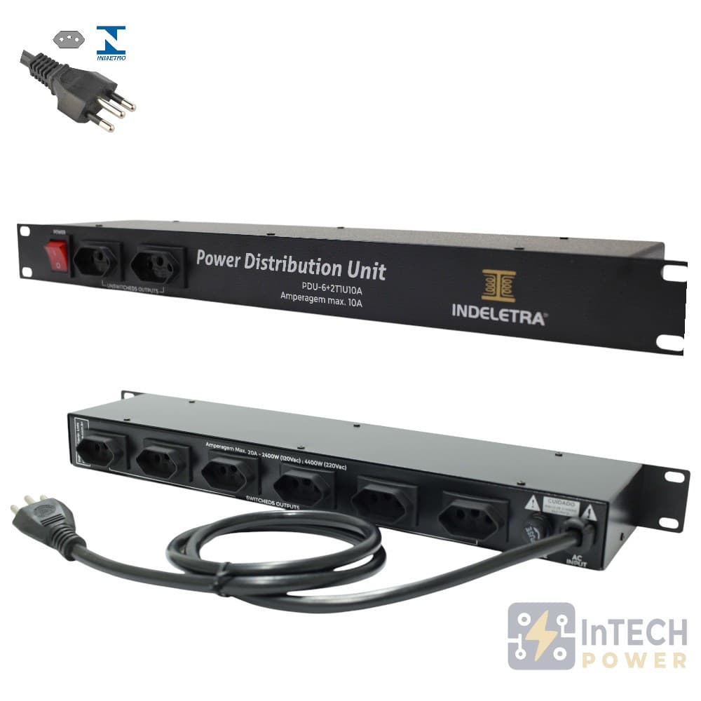 PDU - UNIDADE DE DISTRIBUIÇÃO DE ENERGIA SEM VOLTIMETRO 10A 220V