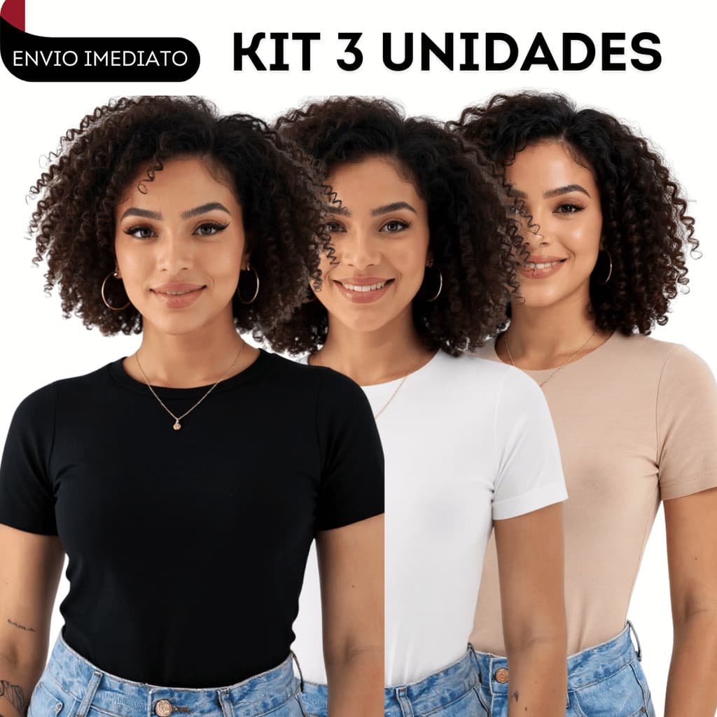 kit 3 Blusa Manga Curta Blusa Feminina de Compressão Camiseta academia dia a dia Básica Suplex