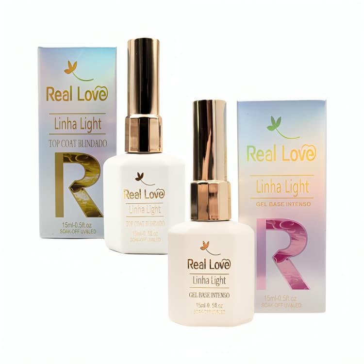 Base em Gel Intenso + Top Coat Blindado 15ml Cada-Real Love