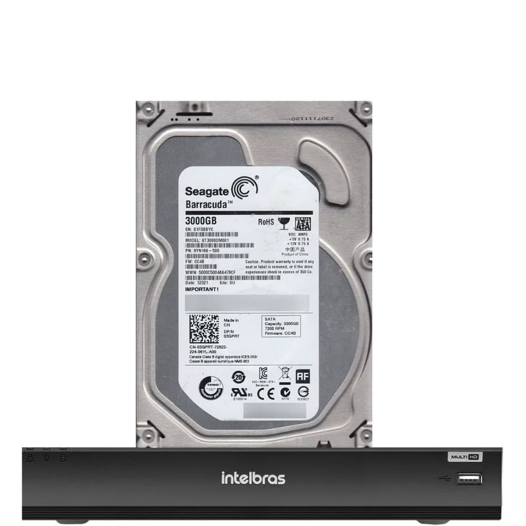 Dvr Intelbras 8 Canais Imhdx 3108 Com Hd De 3tb Instalado