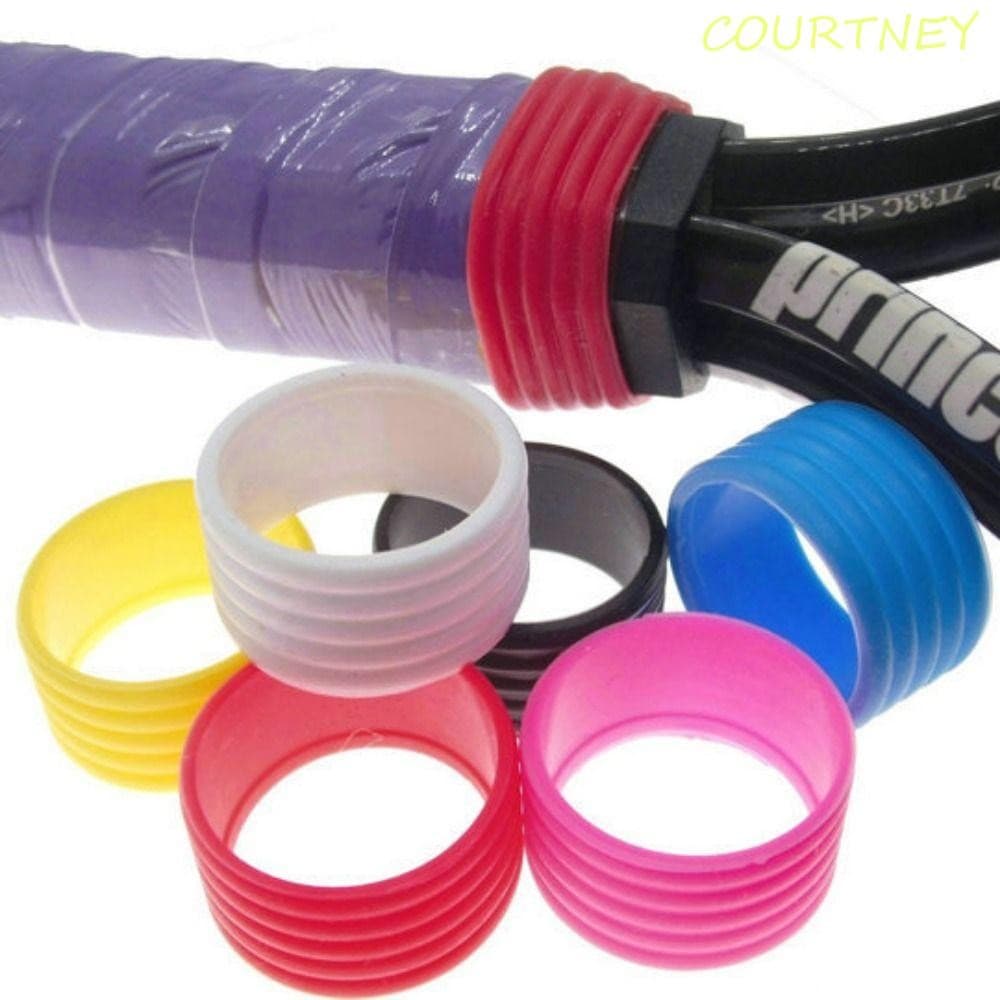 COURTNEY 4 Pcs Grip De Raquete De Tênis De Silicone , Overgrips Borracha Extensível , Mão Anel De Universal