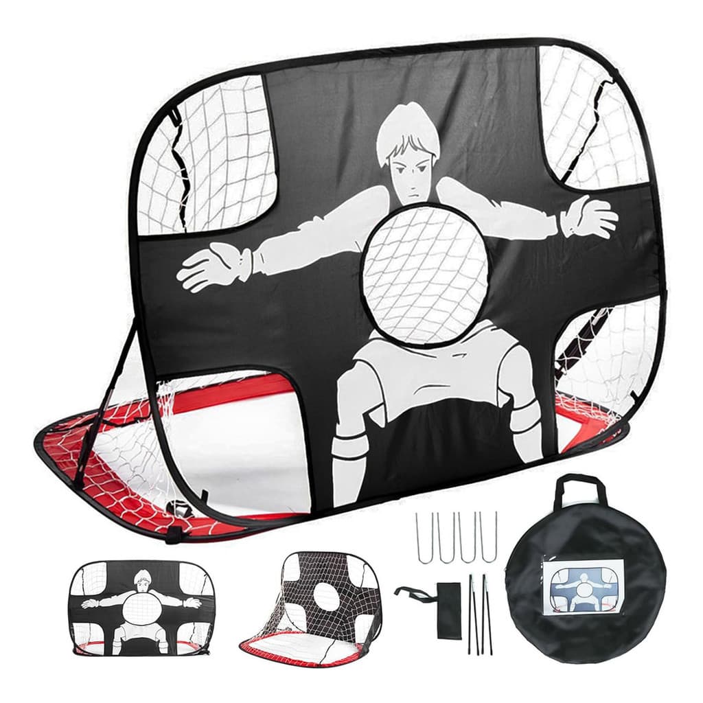 Rede De Futebol Gol Dobrável Duplo Para Infantil Portátil