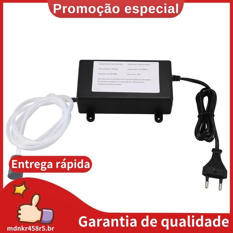 Gerador De Ozônio 1000Mg Ozonizador Água Purificador De Ar Tratamento De Limpeza Tanque De Peixes De Frutas E Vegetais , Plugue Ue . mdnkr458r5br