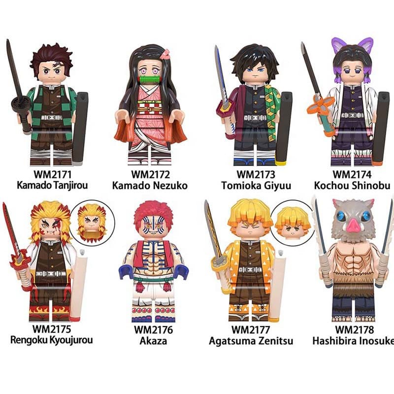 Anime Dos Desenhos Animados Agatsuma Zenitsu Tanjirou Nezuko Blocos De Construção Figura Brinquedos Presente