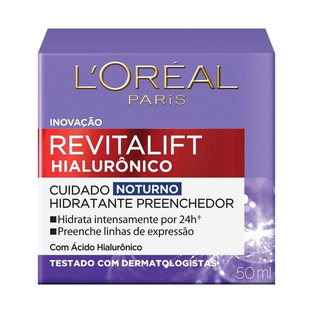 CREME HIDRATANTE FACIAL ANTI-IDADE LORÉAL PARIS REVITALIFT HIALURÔNICO  NOTURNO 49G