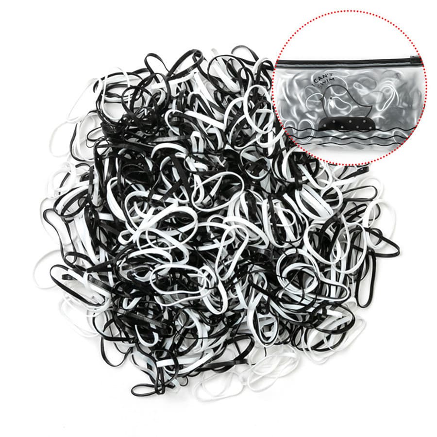 1000 Unidades Elástico De Cabelo Feminino Descartável Multicolorido 