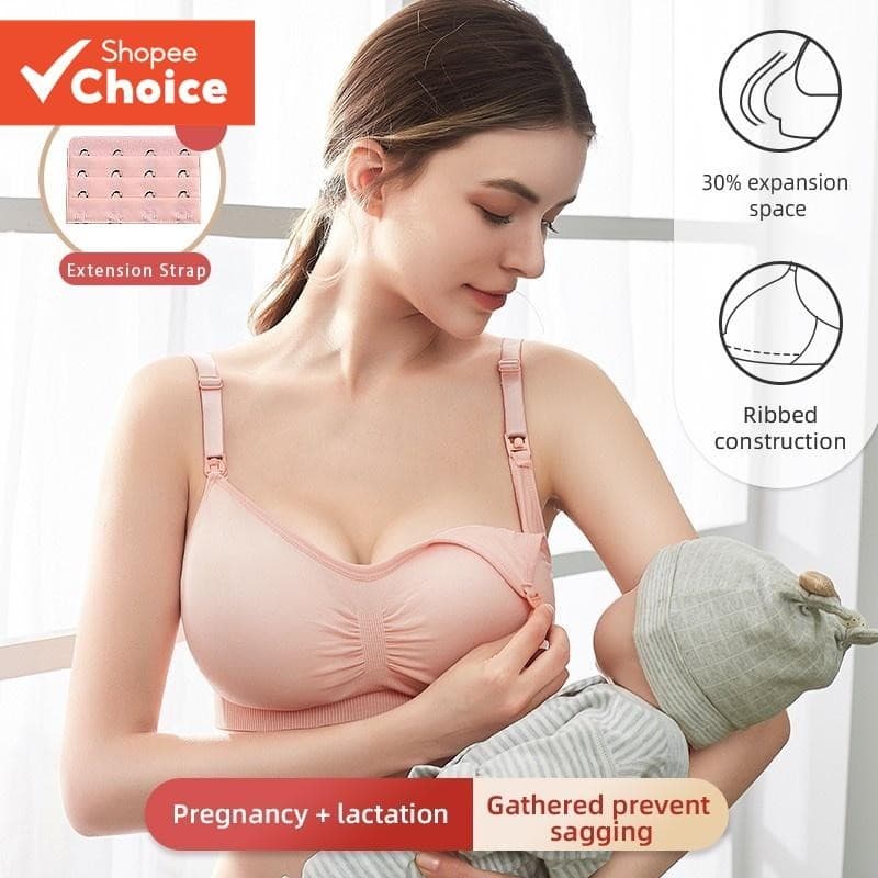 Sutiã De Amamentação Para Maternidade Dormir Sem Fio Gravidez E-Algodão Ultramacio Respirável , Copo Flexível Conforto 2