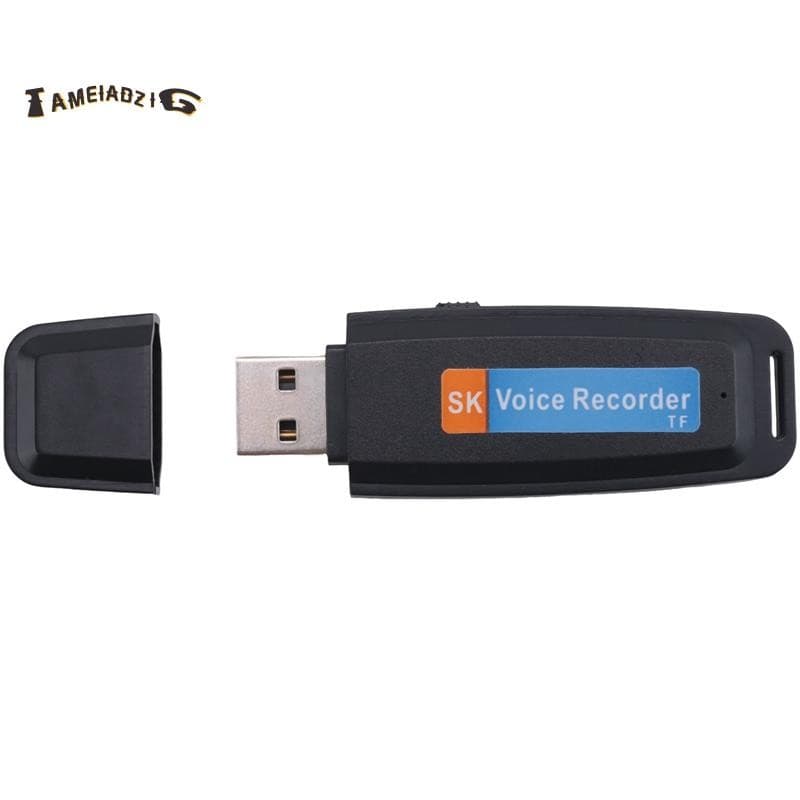 🔥Portátil Recarregável U-Disco USB Gravador De Voz De Áudio Digital Mini Ativado Por Ditafone-Preto