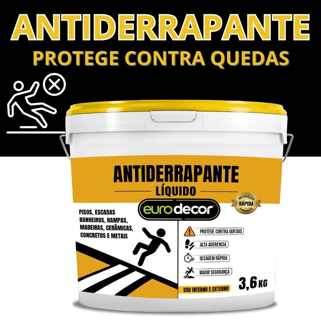 Anti Derrapante Incolor 3.6KG Alta Performance para Pisos Escorregadios e Externos 3.6KG OU 1KG