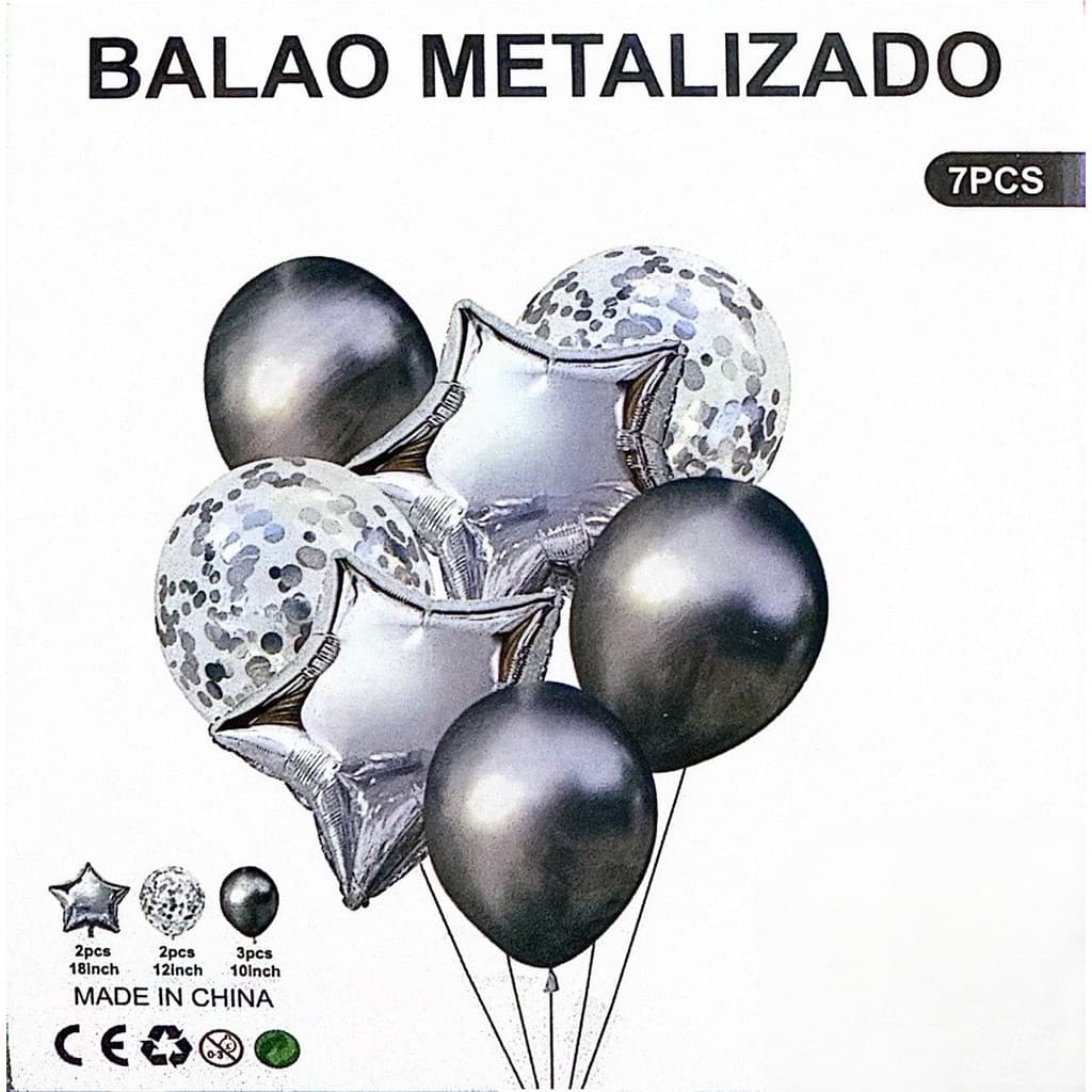 Balão De Látex Confete 7un Balões Para Decoração Festa Aniversário Balões Coloridos Bexiga Látex