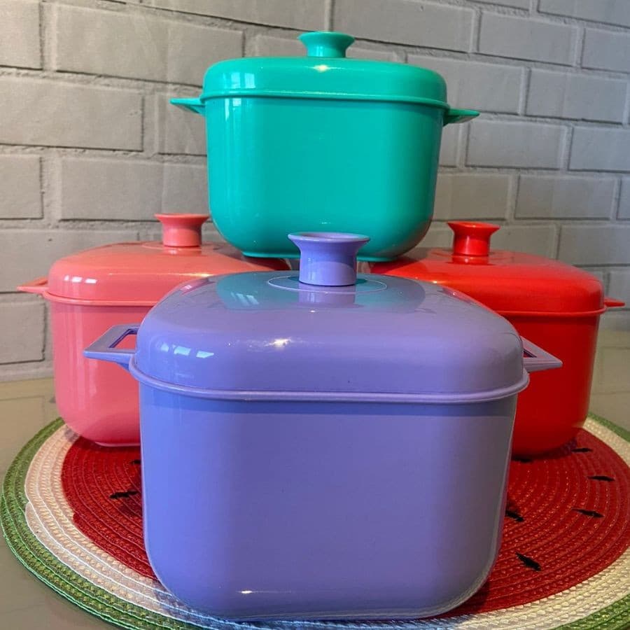 Kit 6 Panelas Caçarola Para Microondas Freezer 1,5 Litros Plástico Cores 6 Peças