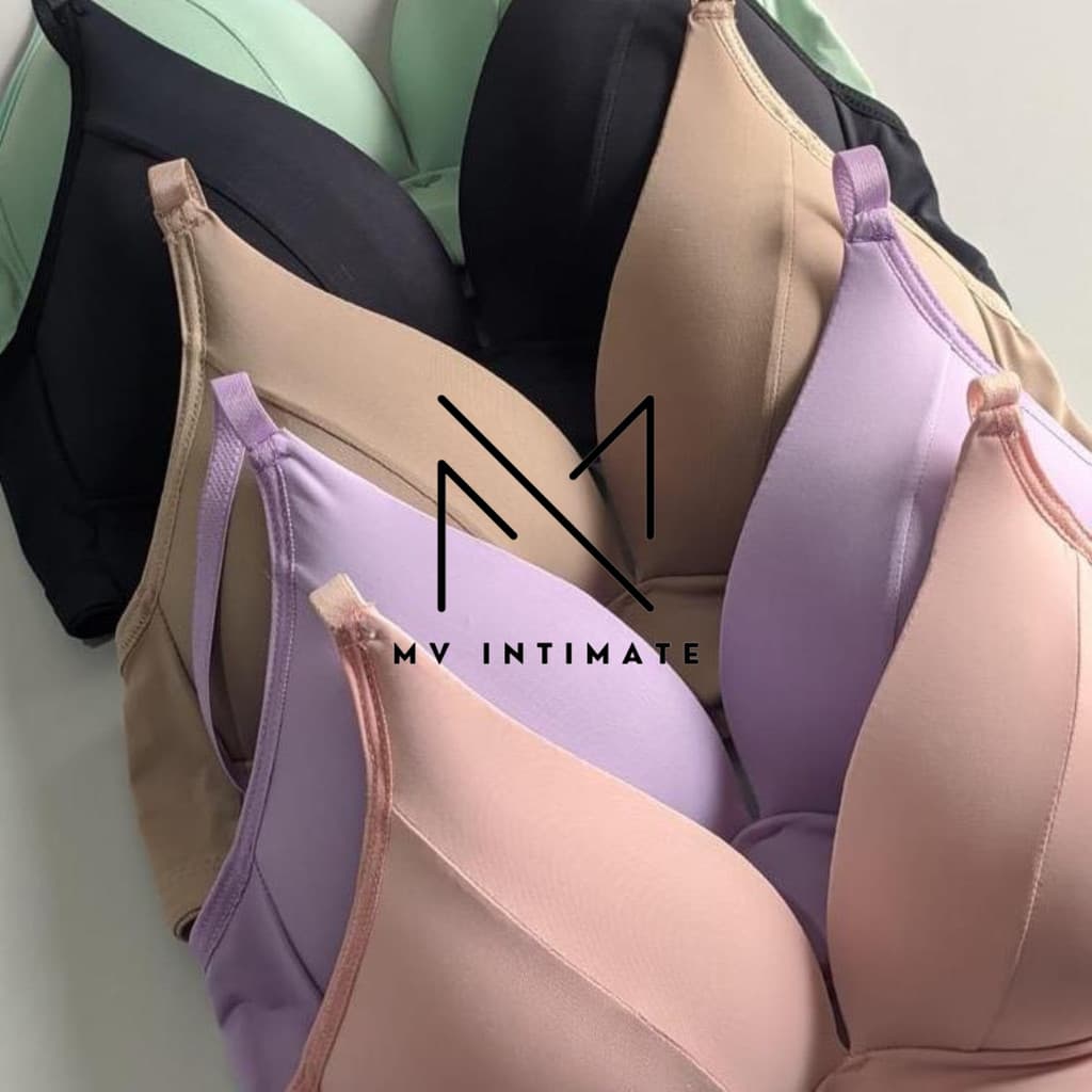 Kit 2 Sutiã de Microfibra Sem Aro Bojo Soft Confort Molinho Não Amassa