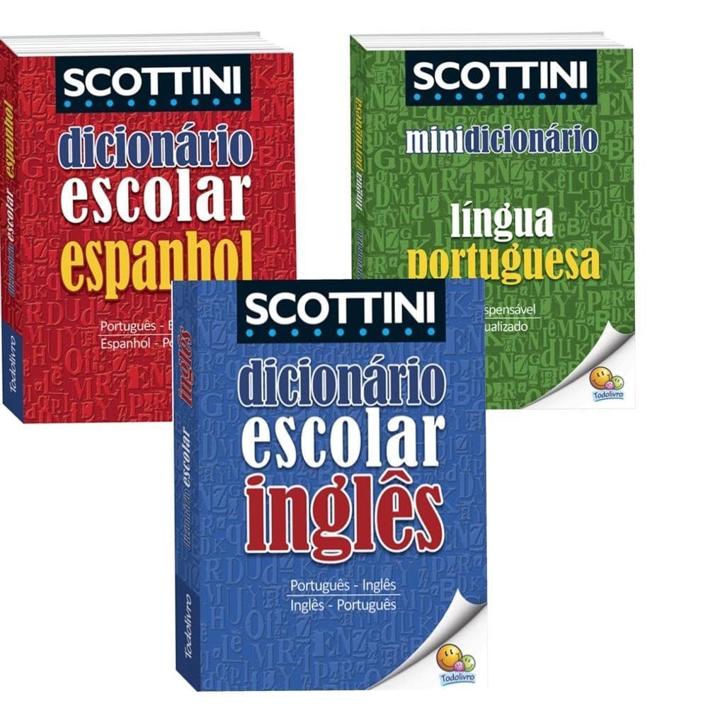 KIT 3 DICIONÁRIOS (INGLÊS, PORTUGUÊS E ESPANHOL)