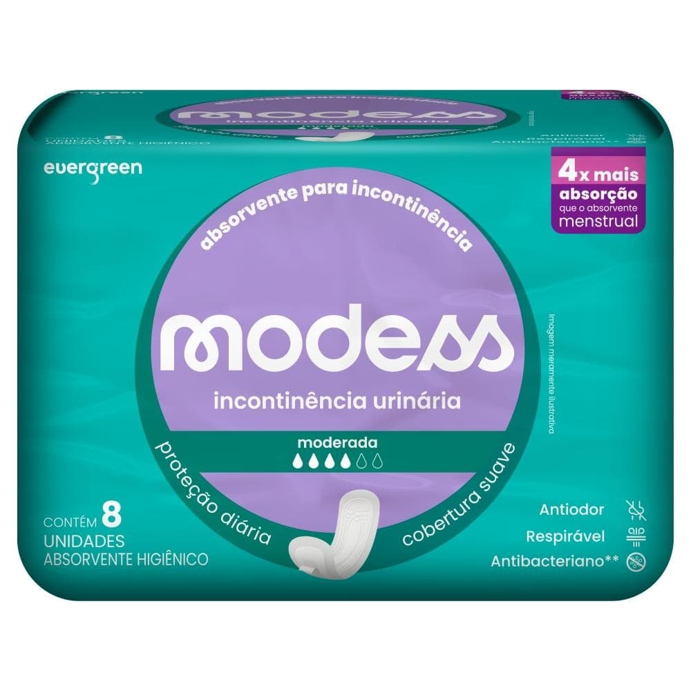 Absorvente Modess Incontinência Moderada 8un