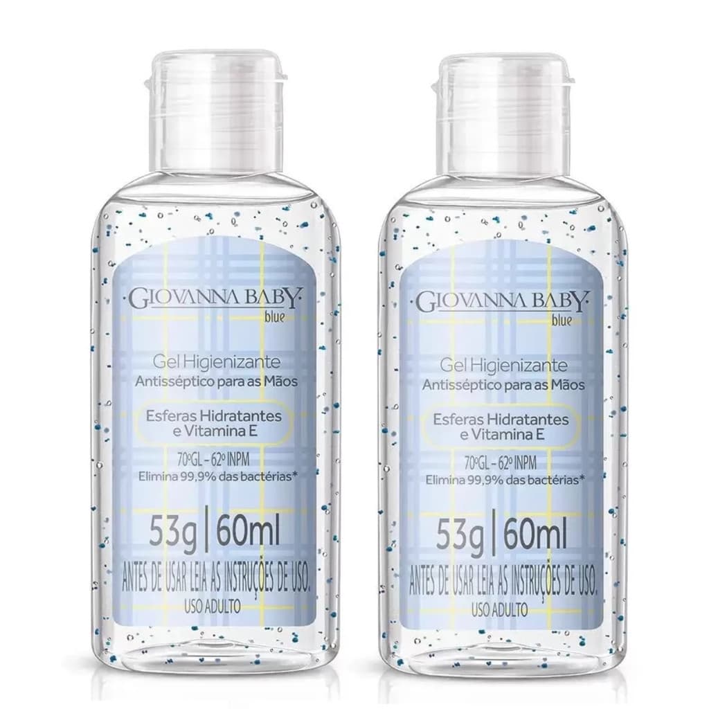 Kit 2 Álcool em Gel Higienizante Giovanna Baby Blue 60ml