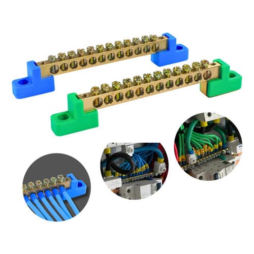 Kit Barramento Neutro + Terra c/ 12 Vias - Trilho Din | Pronto Entrega + Qualidade