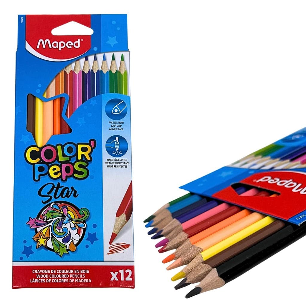Lápis De Cor Star Color Peps Triangular 12 Cores Maped