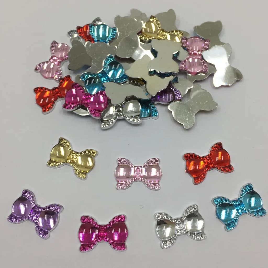 Cartela de LaçoChaton Cartela Adesivo Lacinho com 50 Unidades Personalizado Customização Aplique DIY Patches PET Laço