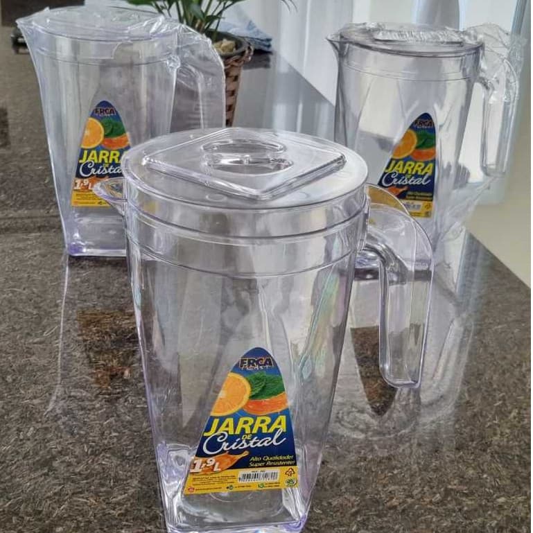 Jarra De Suco Em Acrílico Com Tampa Cristal Transparente 1,9L