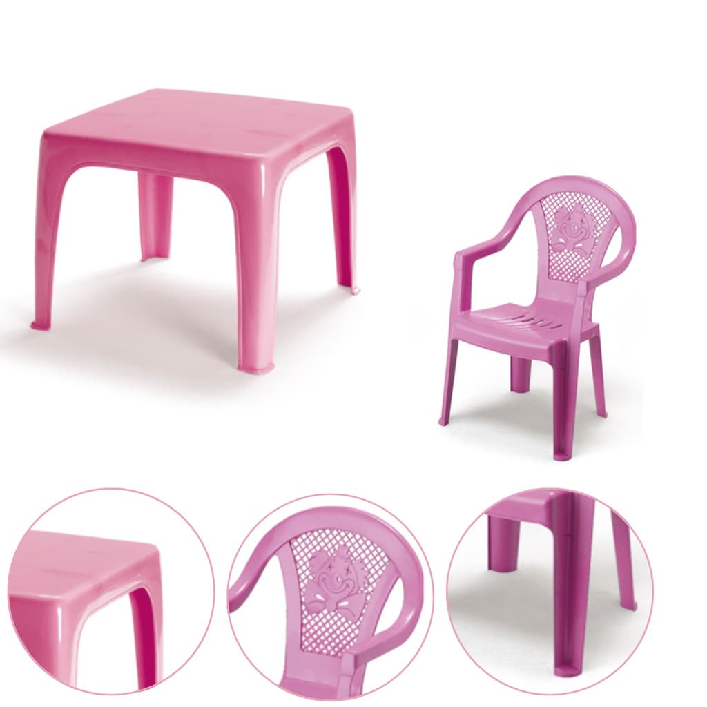 Mesinha Infantil Rosa 46x38cm+1 Cadeira Poltroninha Kids