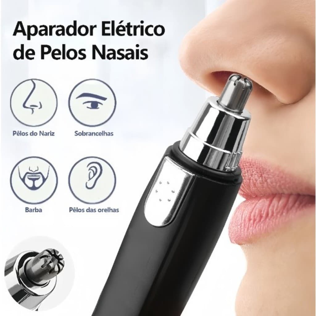 Máquina de Cortar Pelos Cortador Aparador de Cabelos do Nariz e Ouvido Nose Ear Hair Trimmer