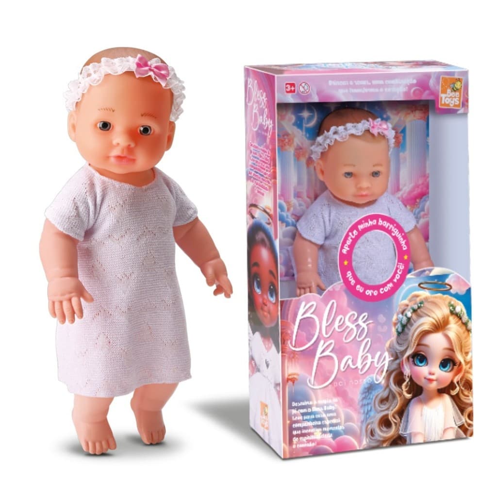 Boneca Reza Pai Nosso Bless Baby Lançamento Bebê - Bee Toys -